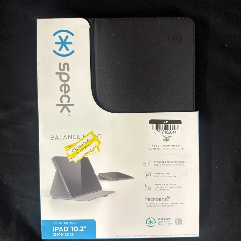 Speck Balance Folio Case for Apple iPad 10.2-inch 7/8/9th Gen - Black NEW OPEN !